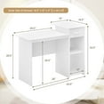 thumbnail image 3 of Costway Computer Desk with Drawer Modern Laptop PC Desk with Adjustable Shelf & Cable Hole, 3 of 10