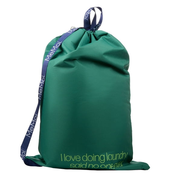 MeMoi I Love Doing Laundry Convenient Laundry Wash Bag with Shoulder Strap (One Size, Forest Green)
