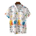thumbnail image 5 of Camisa hawaiana con gráfico abstracto colorido para hombres, blusa con estampado 3D de juego de pelota de cocotero, camisas hawaianas de manga corta para mujeres y niños, 5 of 5