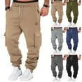 thumbnail image 6 of TrendOFT Mens Cargo Joggers Baggy Work Hiking Tactical Sweatpants with Multi Pockets Elastic Waist Drawstring Solid Casual Cargo Pants GY1 M, 6 of 6