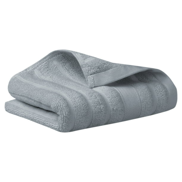 Toalla de mano de algodón REGALWOVEN de 2 piezas, toalla decorativa con patrón a rayas para baño, viaje, campamento, gris 1 pieza