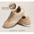 thumbnail image 3 of LUCKY STEP Retro Fashion Sneakers Thin Sole Lightweight Casual Shoes,Light Brown,Womens, 3 of 10