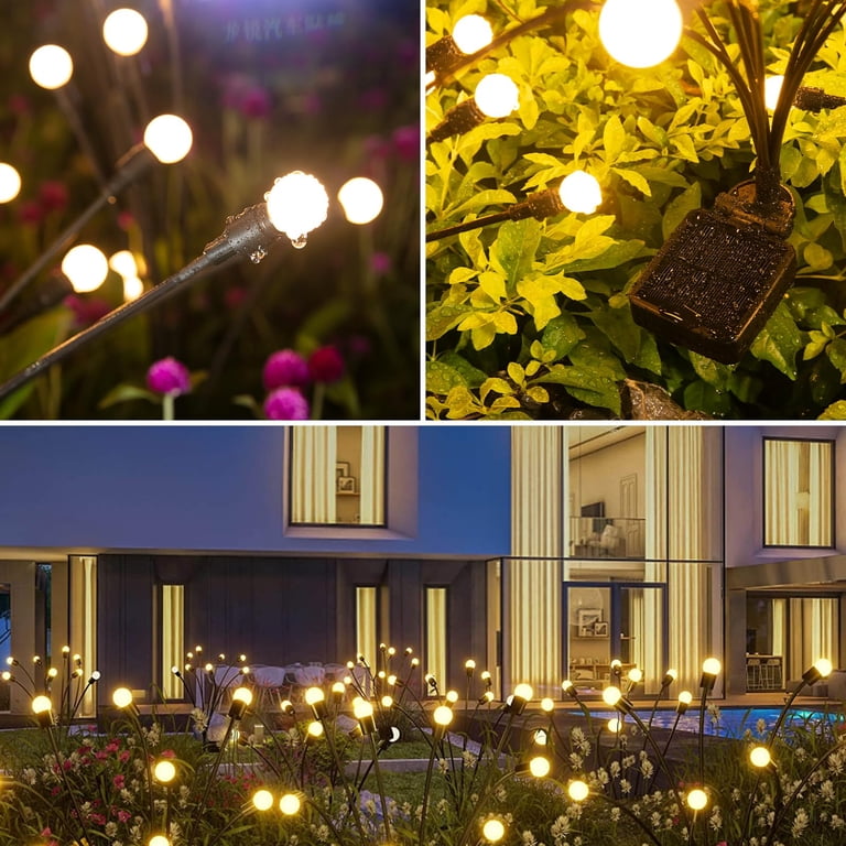 4 Pack 32 LED Solar Outdoor Lights, Outdoor Decorations Lights, Solar Swaying Lights, Firefly Lights For Patio Pathway Outdoor Decor, Big Bulb Solar Swaying Lights, Solar Garden Lights | SHEIN A