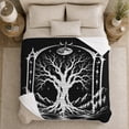 thumbnail image 5 of decorative motif Celestial Tree Of Life Moon Stars Under, Mystical Celestial Art Scene, Warm Flannel Blanket for Living Room and Bedroom, Celestial Art Lovers Valentine's Day Gift, Fantasy Home Decor, 5 of 9
