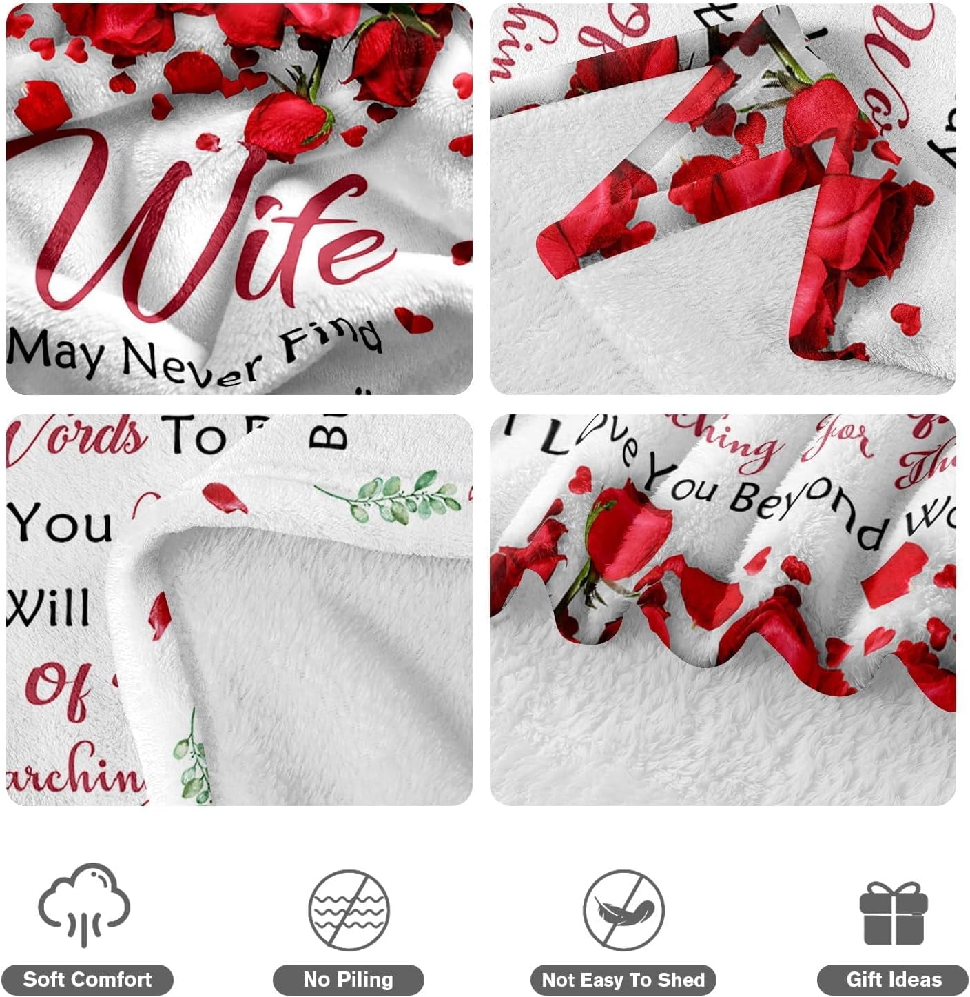 Gifts for Wife, Wife Gifts from Husband, Wife Birthday Gift Ideas, Wedding Anniversary Romantic Gifts for Wife, Valentines Mothers Day Christmas Birthday Gifts for Wife, Wife Blanket