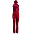 thumbnail image 5 of HUPOM Straight Leg Sweatpants For Women Pants Chinos High Waist Rise Long Slim Bootcut Red XL, 5 of 7