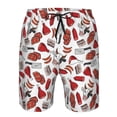 thumbnail image 4 of Naloa Red Food Men's Beach Shorts, Surfing shorts, Swim trunks, Quick Dry Swim Trunks for Surfing Beach Fun - Large, 4 of 9