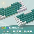 thumbnail image 5 of ZIYOU LANG T60 Wired 60% TKL Mechanical Gaming Keyboard with Led Rainbow Backlight Ultra-Compact NKRO Tactile Clicky Blue Switch Dual-Color ABS Keycap for Windows Laptop PC Mac Gamer(White/Green), 5 of 7