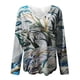 thumbnail image 4 of Blusa bordada de manga larga con cuello en V y estampado informal retro para mujer Pompotops  gfhjh11211, 4 of 4