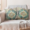 thumbnail image 6 of Boho Pillow Covers 20"x20" Set of 2 Vintage Carpet Green Bohemian Throw Pillow Case Soft Square Decorative Pillowcases for Home Decor Sofa Car Living Room, 6 of 6