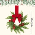 thumbnail image 2 of 10.6-Inch Red Velve fall wreath outdoor with Ribbon Bow, Artificial Berry and Pine Needle Wreath for Kitchen Cabinet, Window, Tree, Candle Ring and Holiday Decor, 2 of 2