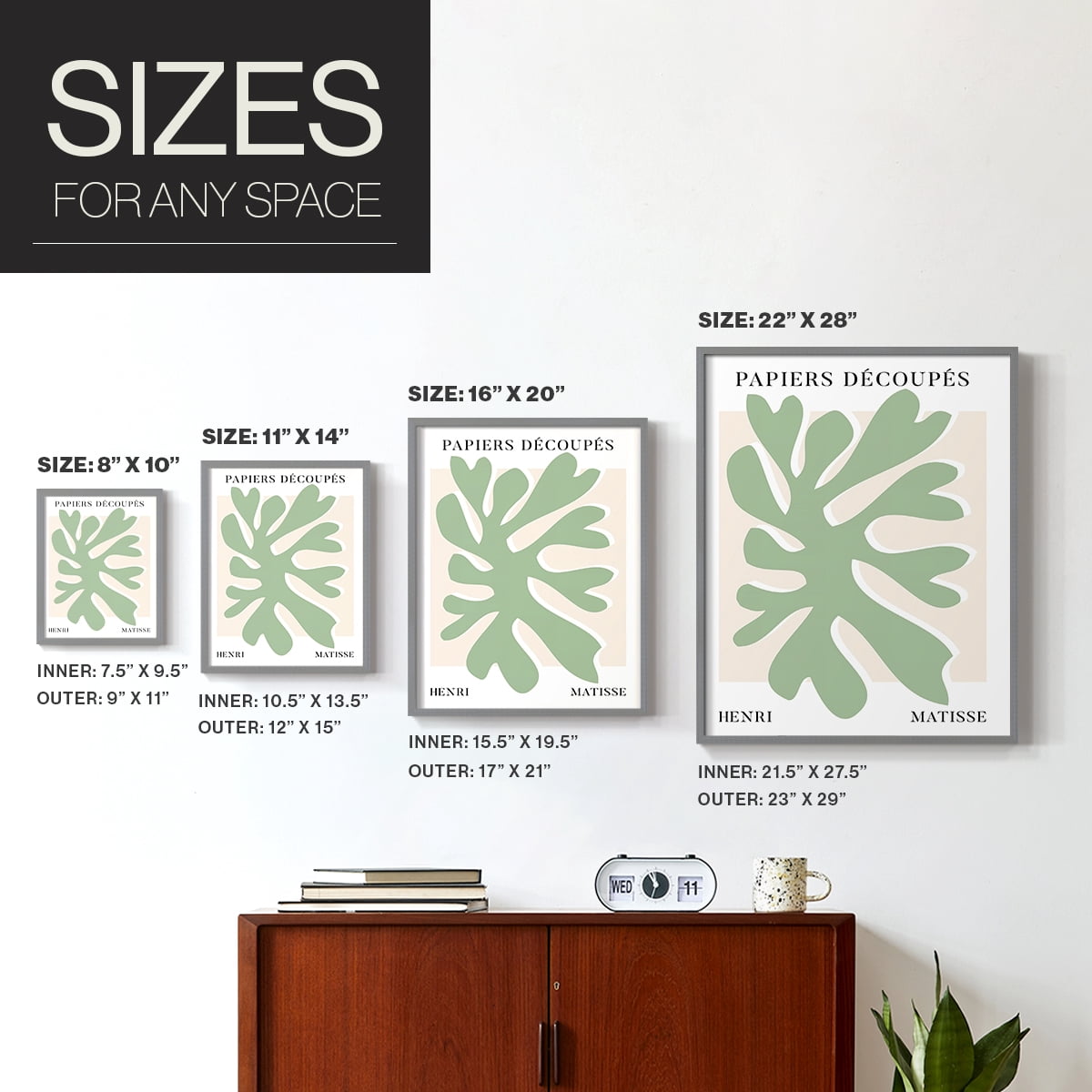 Matisse CV Framed Print in Gray Solid Wood 11 x 14 Framed Print