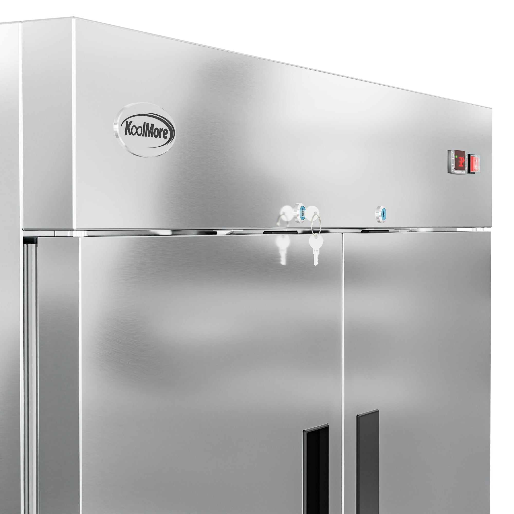 Koolmore 54" Commercial Stainless Steel Half Door Reach-In Refrigerator - Silver
