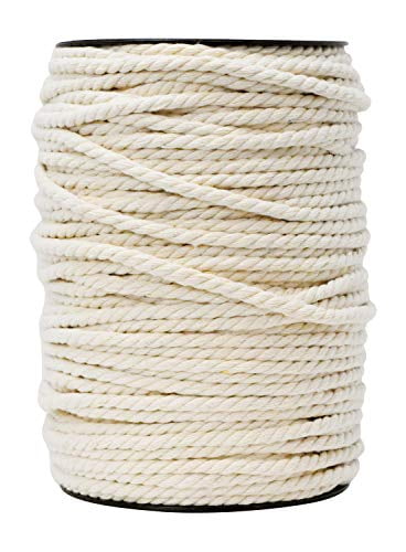 109 Yard Macrame Cotton Cord,2mm/3mm/4mm Natural Twine String Cord Colored Rustic Cotton Rope Craft Cord for DIY Crafts Knitting Plant Hangers Christmas Wrapping Wedding Decorative Projects 
