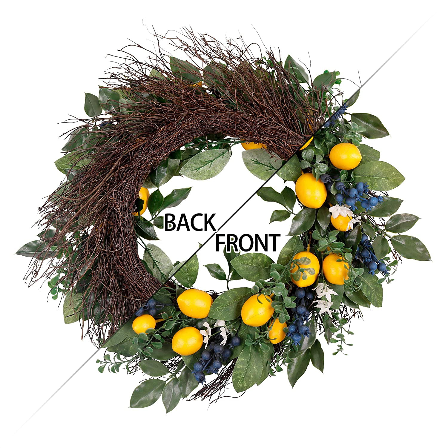 All year along Wreath Citrus Wreath,Gift for Mom Spring Wreath Lemon Summer Wreath House warming gift.