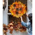 thumbnail image 5 of Corona de arce otoñal de 40 cm, corona de calabaza otoñal con piñas y calabazas, adecuada para otoño, Halloween, corona de puerta de entrada para Acción de Gracias, 5 of 5