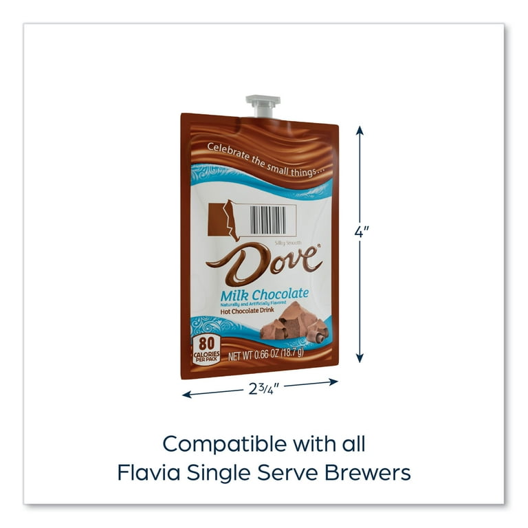 Dove Hot Chocolate Freshpack, Milk Chocolate, 0.66 oz Pouch, 72/Carton Dove Hot Chocolate Freshpack, Milk Chocolate, 0.66 oz Pouch, 72/Carton