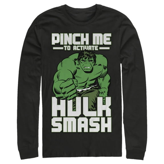 Men's Marvel St. Patrick's Day Hulk Smash Long Sleeve Shirt Black 2X Large