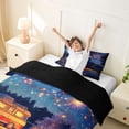 thumbnail image 3 of Catabedysis Happy Camping Twin Duvet Cover,Night Camper Print Twin Bedding For Boys,Multicolor,Black Reversible,2 Pieces,1 Duvet Cover and 1 Pillowcase, 3 of 6