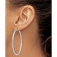 thumbnail image 3 of Sterling Silver Rhodium-Plated D/C 3X55mm Hoop Earrings (55 X 55) Made In Mexico qe8093, 3 of 5