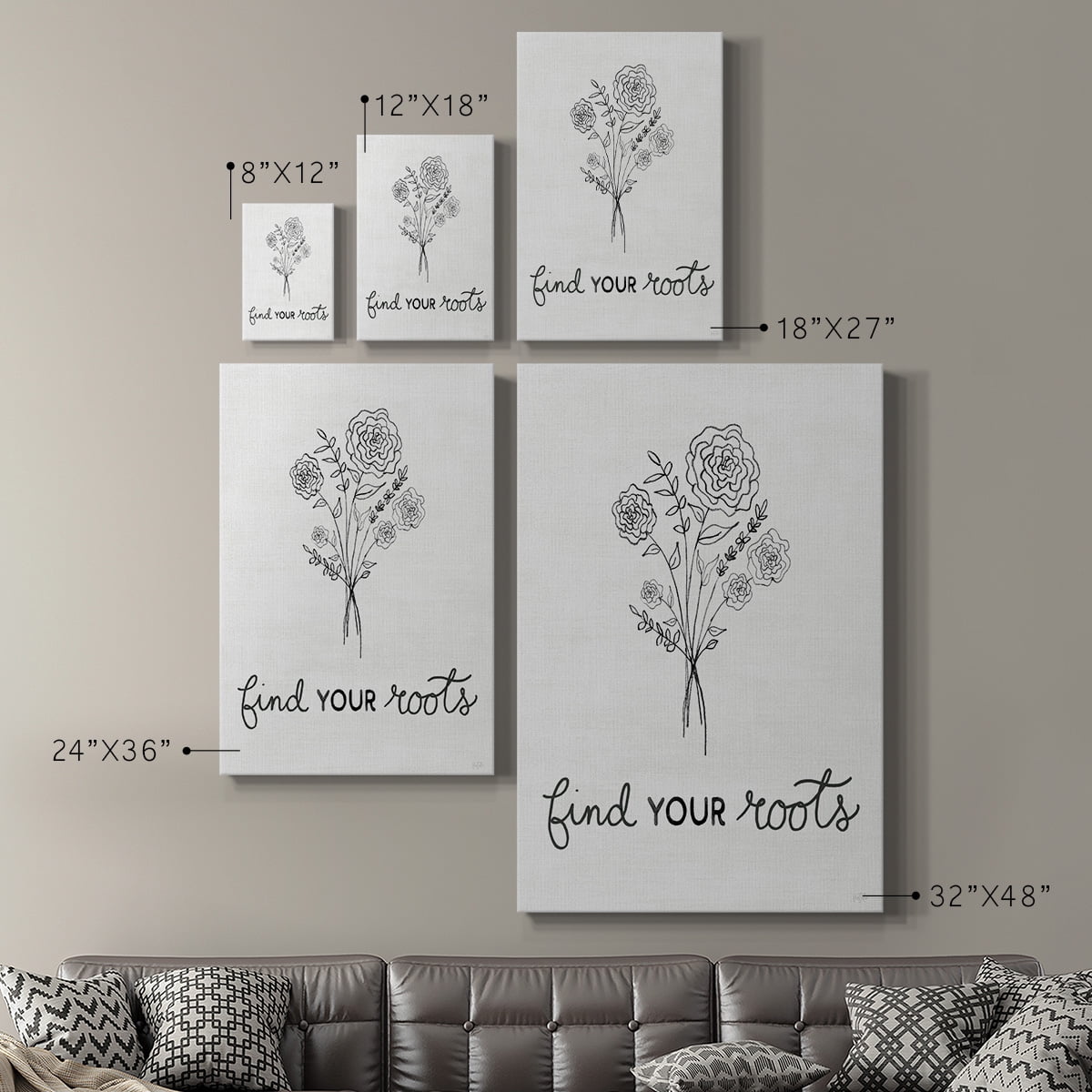 Find Your Roots Sketch Premium Gallery Wrapped Canvas - Ready to Hang