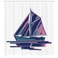 thumbnail image 3 of Ambesonne Sailing Boat Shower Curtain, Starfish Maritime Look, 69"Wx75"L, Sky Blue White and Mauve, 3 of 3