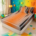 thumbnail image 2 of meiyoeat Abstract Geometric Lines Zipper Full Size Comforter Sets with Fitted Sheet and 2 Pillowcases For Adults,Modern Minimalist Aesthetic Zipper Bedding Set,Colorful Stars Reversible,4-Piece, 2 of 7