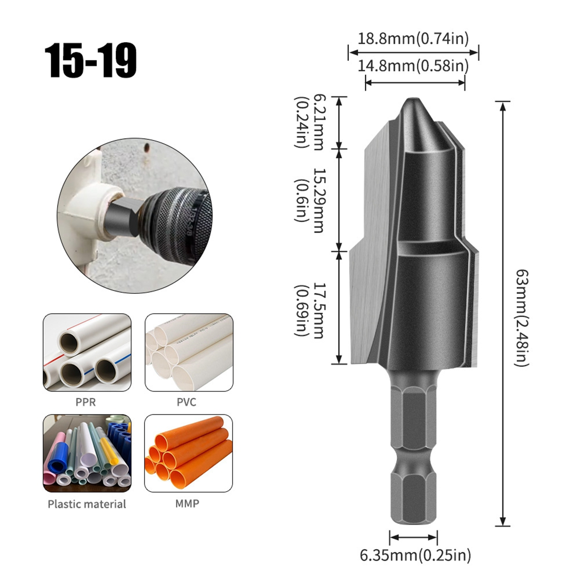 Upgraded Alloy Lifting Drill PPR/ Water Pipe Repair Drill Bracket Pagoda Drill Bit Chamfering Tool 20/25/32mm