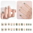 thumbnail image 3 of Tkrady 24Pcs Press On Nails French Heart And Bowknot Pattern 3D Fake Nails Pieces With Glue 1ml, 3 of 5