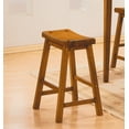thumbnail image 3 of Bar Stool Set of 2, Solid Wood 24 inch Counter Height Chair with Footrest, Armless Chair for Kitchen, Home Bar, Oak, 3 of 7