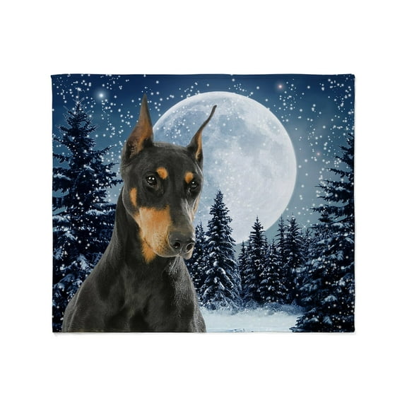 CafePress - Winter Doberman Throw Blanket - Soft Fleece Throw Blanket, 50"x60" for All Ages