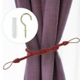 thumbnail image 6 of Uxcell Curtain Tiebacks Ropes, 4 Pack Braided Curtain Tie Backs with Screw Hooks & Bolts, Dark Purple, 6 of 6