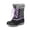style 2, variant on NIPAXO Girls Snow Boots Waterproof Winter Boots Black and Hot Pink Faux Fur Cuff Lace-Up Cold Weather Outdoor Shoes for Kids