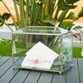 thumbnail image 2 of WHSLILR 12.6" Glass Card Box Wedding Card Box with Lock for Wedding Reception Cosmetic Home Decor, Handmade Large Geometric Terrarium with Hinged Lid, Brass Frame - (Stainless Steel/Roof), 2 of 7