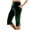 Army Green, variant on Womens Velvet Capris Pant Side Split Elastic Waist Athletic Cropped Pants Summer Lightweight Loose Drawstring Capris with Pockets