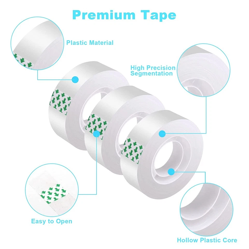 CRESTIN- Clear Transparent Tape Rolls 3/4" X 1000" Dispenser Refill 20 Tape Rolls Scotch