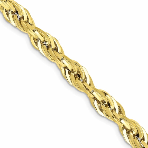 10K Yellow Gold 5.4mm Semi-Solid Rope Chain (24 X 5.4) Made In Peru 10bc170-24