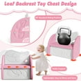 thumbnail image 6 of SESSLIFE Toy Box for Boys Girls, Plastic Kids Storage Organizer with Storage Bench and Leaf Backrest, Modern Toy Chest for Living Room, Toddler Room, Bedroom, Support 176 lbs, Pink/Light Grey, 6 of 9
