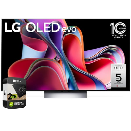 Restored LG OLED65G3PUA OLED evo G3 65 Inch 4K Smart TV 2023 Bundle with 2 YR CPS Enhanced Protection Pack (Refurbished)