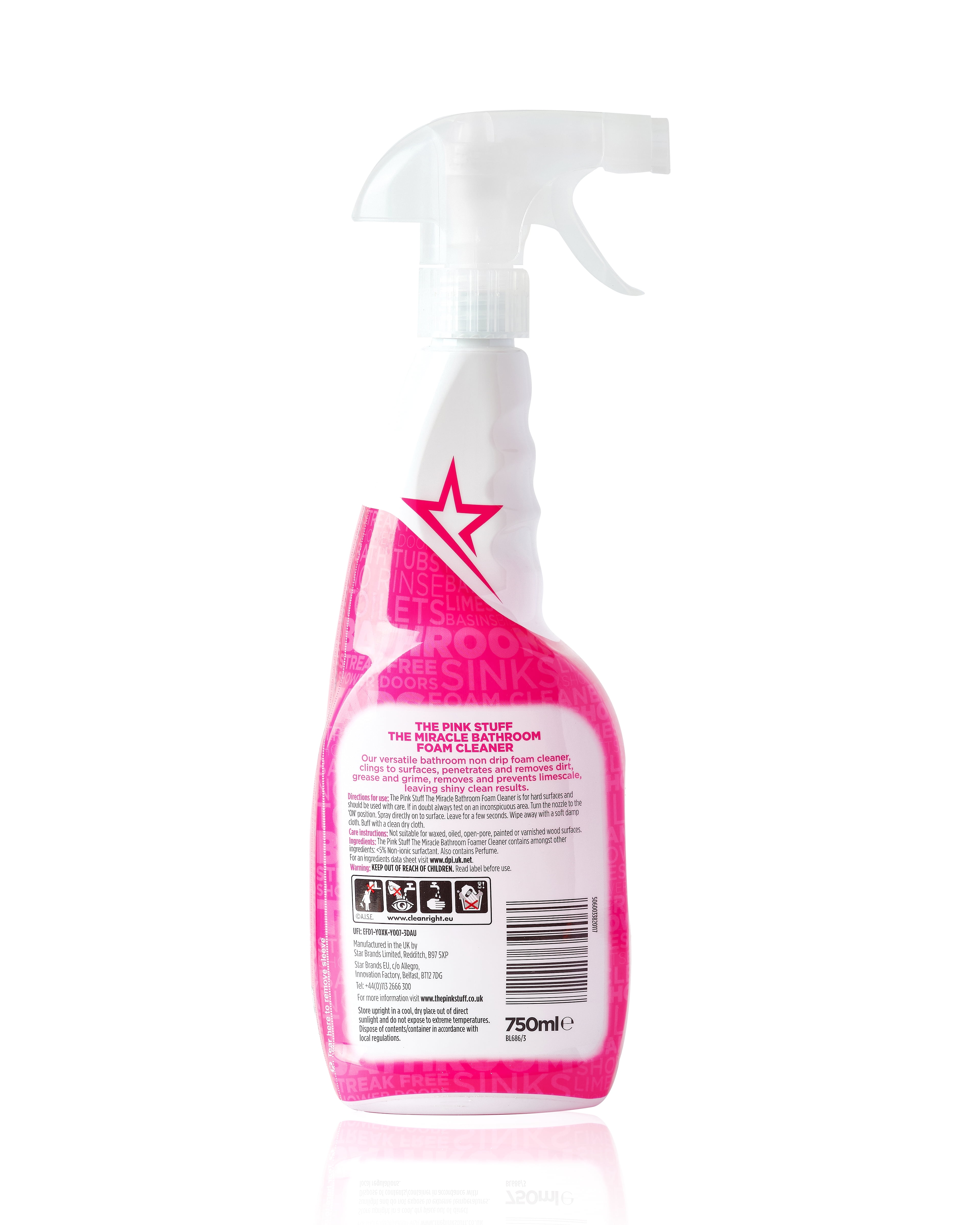  Stardrops - The Pink Stuff - Miracle Bathroom Foam Cleaner  750ml : Office Products