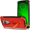 thumbnail image 2 of Value Pack for 5.7" Motorola Moto G7 Play Armor Foldable Kickstand Dual Layer Protective Raised Bevel Design Enhance Camera Aim at All Buttons & Sockets Hybrid Shockproof Bumper Phone Case + [Red], 2 of 4