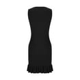 thumbnail image 5 of ibuvkizy Summer Dresses for Women Plus Size,Women's Sexy Slimming Sleeveless A-line Ruffled Knit Dress Round Neck Knee Length Dress,Holiday Party Beach Dress,Gifts for Women, 5 of 5