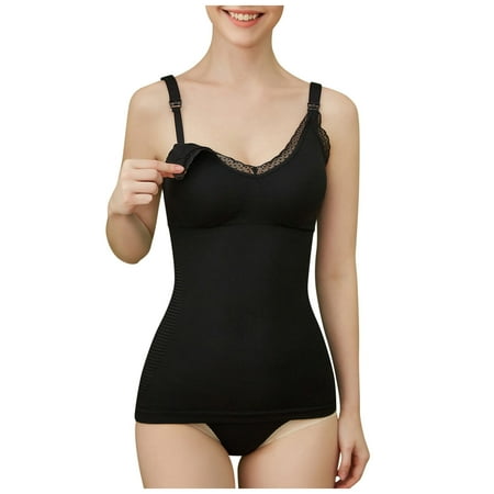 

Intimates Women s Maternity Nursing Tank Top Sleeveless Comfy Breastfeeding Clothes Nylon no underwire sports bra Black