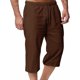 thumbnail image 5 of Pantalones de Lino Casual Suelto Cortado, Color Sólido Cordón Mezcla de Algodón para el Uso Diario, 5 of 7