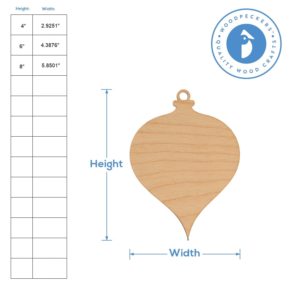 Christmas Ornament 6 inch, Pack of 25 Small Wood Cutouts, Paintable Christmas Ornaments to Decorate and Craft, by Woodpeckers