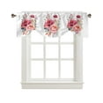 thumbnail image 3 of Peony Flower Leaves Window Curtain Living Room Kitchen Cabinet Tie-up Valance Curtain Rod Pocket Valance, 3 of 6