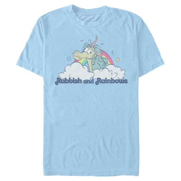 Men's Onward Rubbish and Rainbows Logo Graphic Tee Light Blue Medium