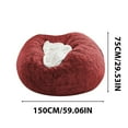thumbnail image 3 of Begzeat Clearance Giant Fur Bean Bag Chair Cover for Kids Adults, Living Room Furniture Big Round Soft Fluffy Faux Fur Beanbag Lazy Sofa Bed Cover(Cover only, No Filler, Wine, 6FT), 3 of 9