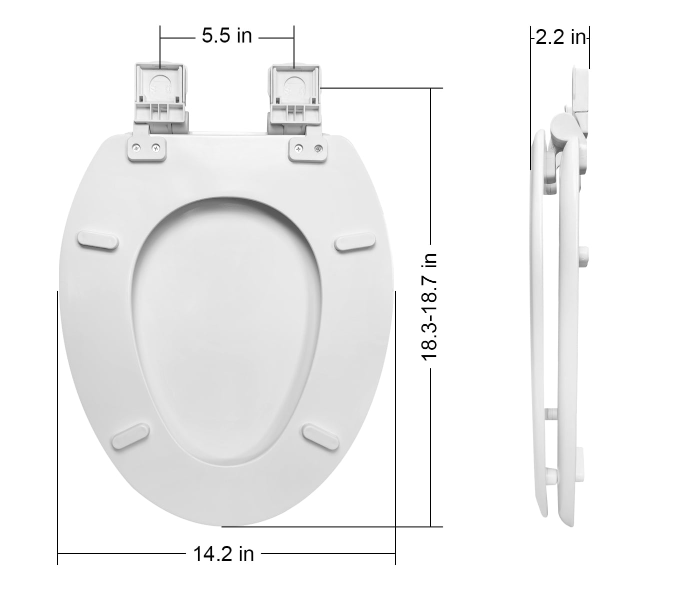 Mainstays Elongated Slow-Close Toilet Seat in White