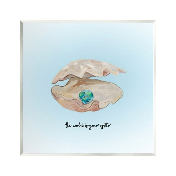 Stupell Industries World Your Oyster Phrase Animals & Insects Painting Unframed Art Print Wall Art, 12 x 12